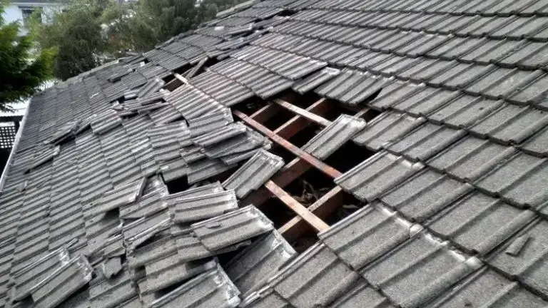 roof with damaged shingles